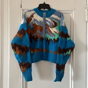 Landscape Zip-Up Sweater